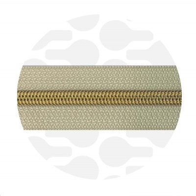Oatmeal Beige - #5S Gold | Nylon Coil Zipper Tape | 1 meter