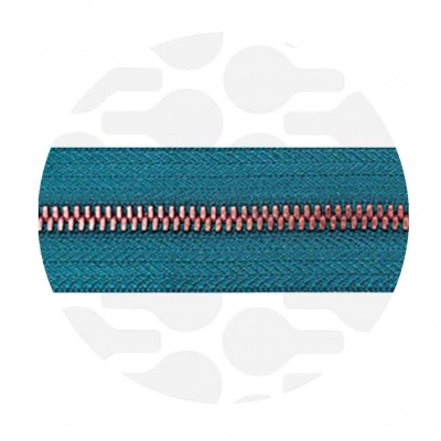 Ocean Blue - #M5 Antique Copper | Metal Zipper Tape