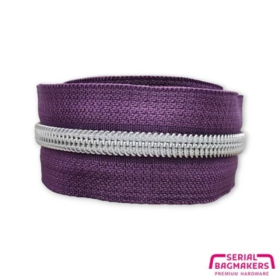 Old Aubergine - #5S Silver | Nylon Coil Zipper Tape | 3 meter