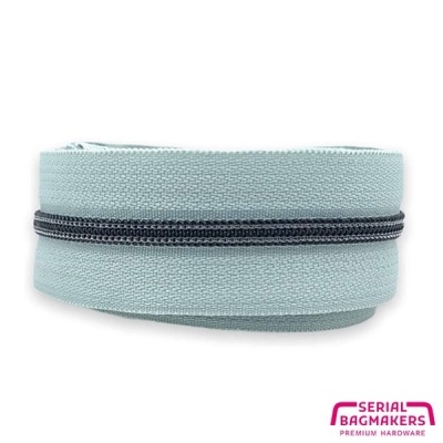 Smokey Mint - #3S Black | Nylon Coil Zipper Tape | 3 meter