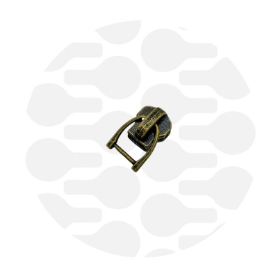 Slider for metal zipper with D-ring #M5 | Antique brass