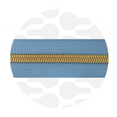 Nordic Blue - #5S Gold | Nylon Coil Zipper Tape | 10 meter