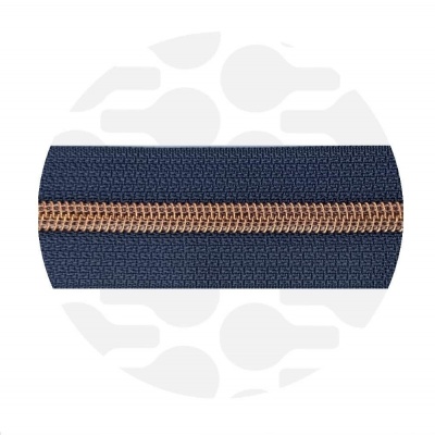 Vintage blue - #S5 Rose Gold | Nylon Coil Zipper Tape | 1 meter