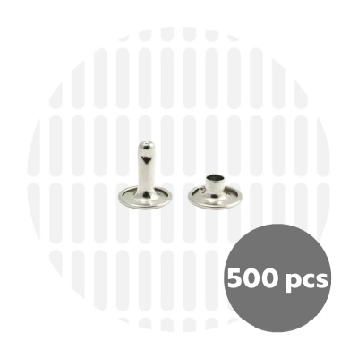 Holnieten dubbele kop nickel 7x7 (500 sets)