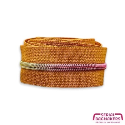 Burned yellow - #3S Rainbow | Nylon Coil Zipper Tape | 3 meter