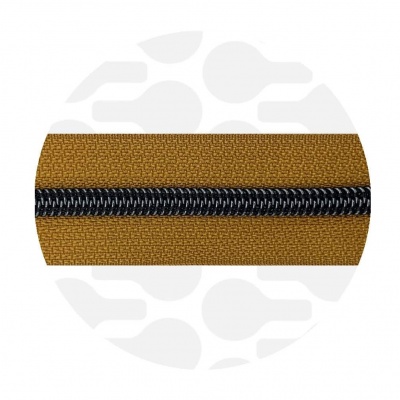 Ochre Yellow - #S5 Gunmetal | Nylon Coil Zipper Tape | 1 meter