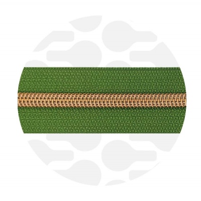 Woodland Green - #5S Rose Gold | Nylon Coil Zipper Tape | 10 meter