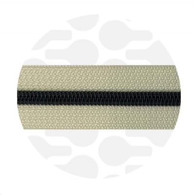 Oatmeal Beige - #5S Black | Nylon Coil Zipper Tape | 1 meter
