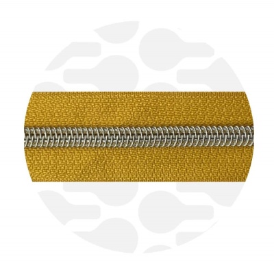 Kurkuma Yellow - #5S Silver | Nylon Coil Zipper Tape | 3 meter