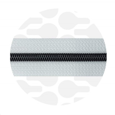 Pure White - #S5 Gunmetal | Spiraalrits | 1 meter