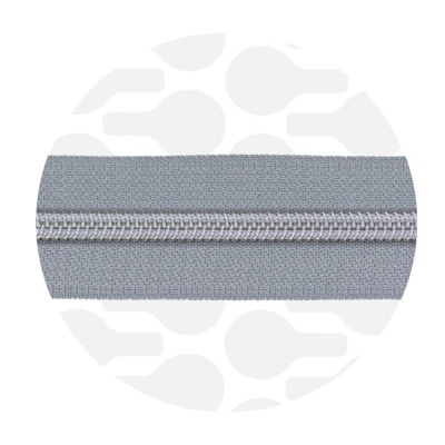 Stone Grey - #5S Silver | Nylon Coil Zipper Tape | 3 meter