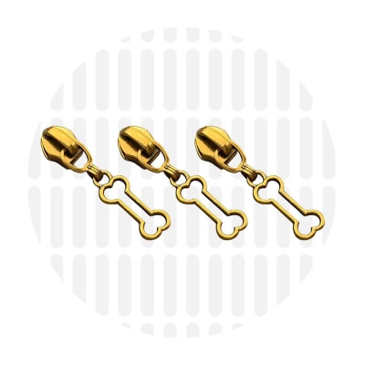 Dogbone #5S | curseur zip nylon | Antique Gold