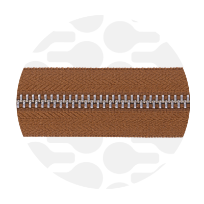 Old Cognac - #5M Silver | Ruban zip métallique
