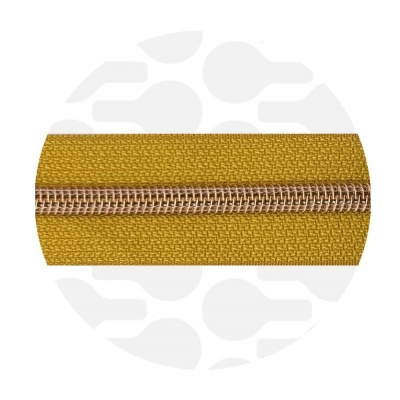 Kurkuma Yellow - #5S Rose Gold | Nylon Coil Zipper Tape | 1 meter