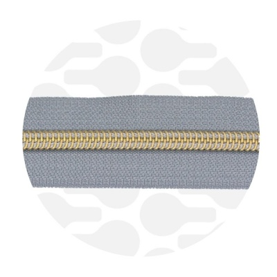 Stone Grey - #5S Gold | Nylon Coil Zipper Tape | 10 meter