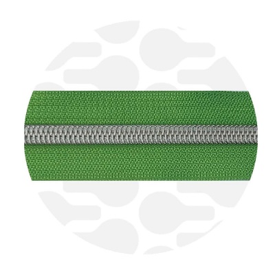 Apple Green - #5S Silver | Zip Nylon | 1 meter