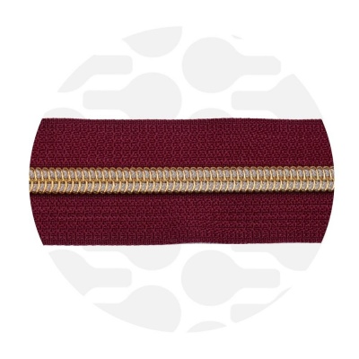 Wine red - #5S Gold | Spiraalrits | 1 meter