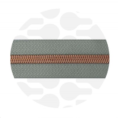 Silver Grey - #S5 Rose Gold | Nylon Coil Zipper Tape | 3 meter
