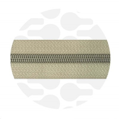 Oatmeal Beige - #5S Silver | Nylon Coil Zipper Tape | 1 meter