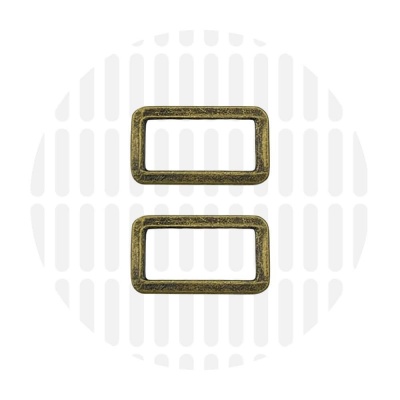 Sleek | Rectangular ring | 25 mm | Antique Brass