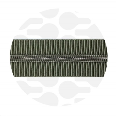 Striped Field - #5S Silver | Nylon Coil Zipper Tape | 10 meter