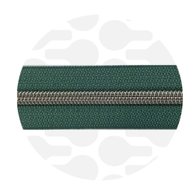Vintage Green - #S5 Silver | Nylon Coil Zipper Tape | 10 meter