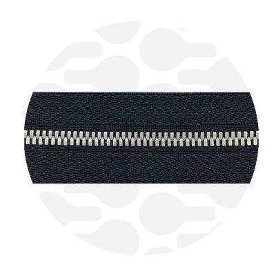 Photo of Pure Black - #M3 Silver | Metal Zipper Tape