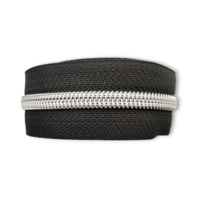 Evening Grey - #5S Silver | Nylon Coil Zipper Tape | 10 meter