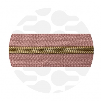Powder Pink - #S5 Gold | Nylon Coil Zipper Tape | 1 meter