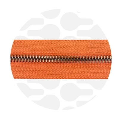 Coral Pink - #M5 Antique Copper | Metal Zipper Tape