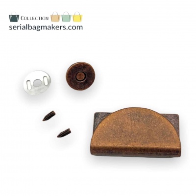 Magnetic snap | Half moon | Antique Copper