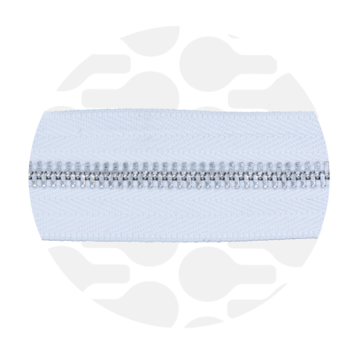 White - #3M Silver | Ruban zip métallique