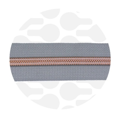 Stone Grey - #5S Rose Gold | Nylon Coil Zipper Tape | 1 meter