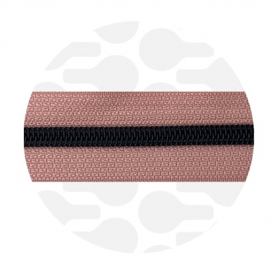 Powder Pink - #S5 Black | Nylon Coil Zipper Tape | 1 meter