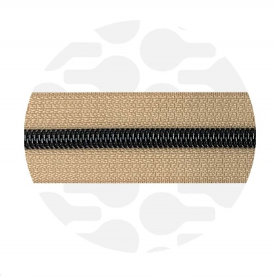 Latte Beige - #S5 Gunmetal | Spiraalrits | 3 meter