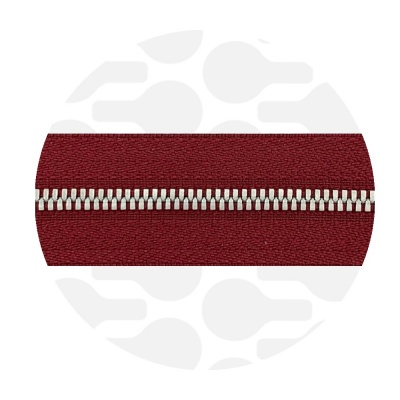 Photo of Wine Red - #M3 Silver | Metal Zipper Tape