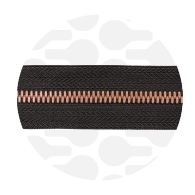 Photo of Pure Black - #M5 Antique Copper | Metal Zipper Tape