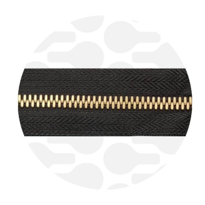 Photo of Pure Black - #M5 Gold | Metal Zipper Tape