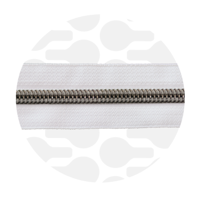 Pure White - #5S Gunmetal | Spiraalrits | 10 meter