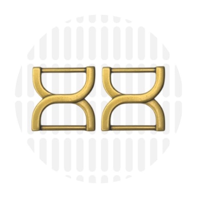 Twisted | Rectangular ring | 25 mm | Antique Gold