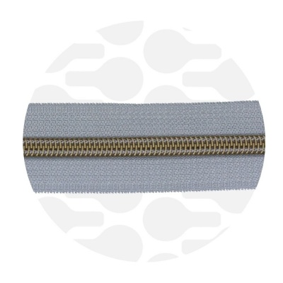 Stone Grey - #5S Bronze | Nylon Coil Zipper Tape | 1 meter
