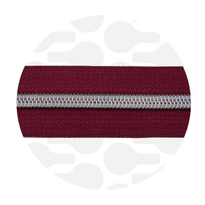 Wine red - #5S Silver | Spiraalrits | 10 meter
