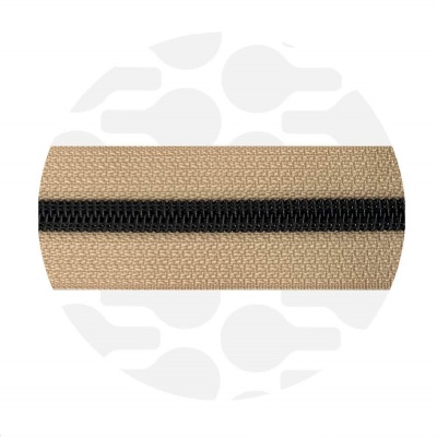 Latte Beige - #S5 Black | Spiraalrits | 1 meter