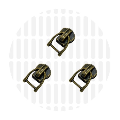 Slider for metal zipper with D-ring #5M