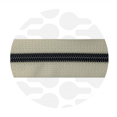 Oatmeal Beige - #5S Gunmetal | Nylon Coil Zipper Tape | 1 meter