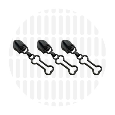 Dogbone #5S | curseur zip nylon | Electro Black