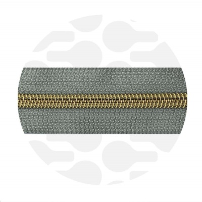 Silver Grey - #S5 Gold | Nylon Coil Zipper Tape | 10 meter