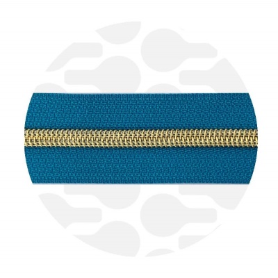Lagoon Blue - #S5 Gold | Zip Nylon | 1 meter