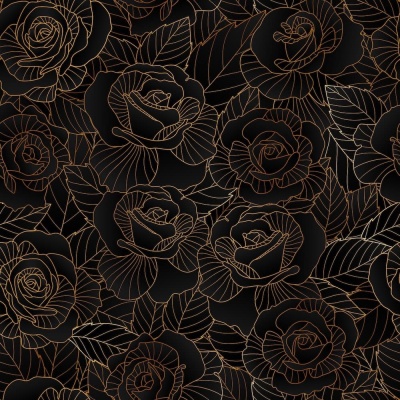 Foto van Black | Roseline | Outdoor en Waterproof | 50 cm x 140 cm