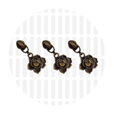 Rose Flower #5S | schuiver spiraalrits | Antique Brass